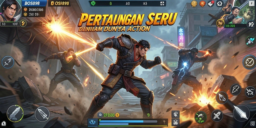 Tampilan seru gameplay Action di BOS898 dengan pertarungan yang mendebarkan.