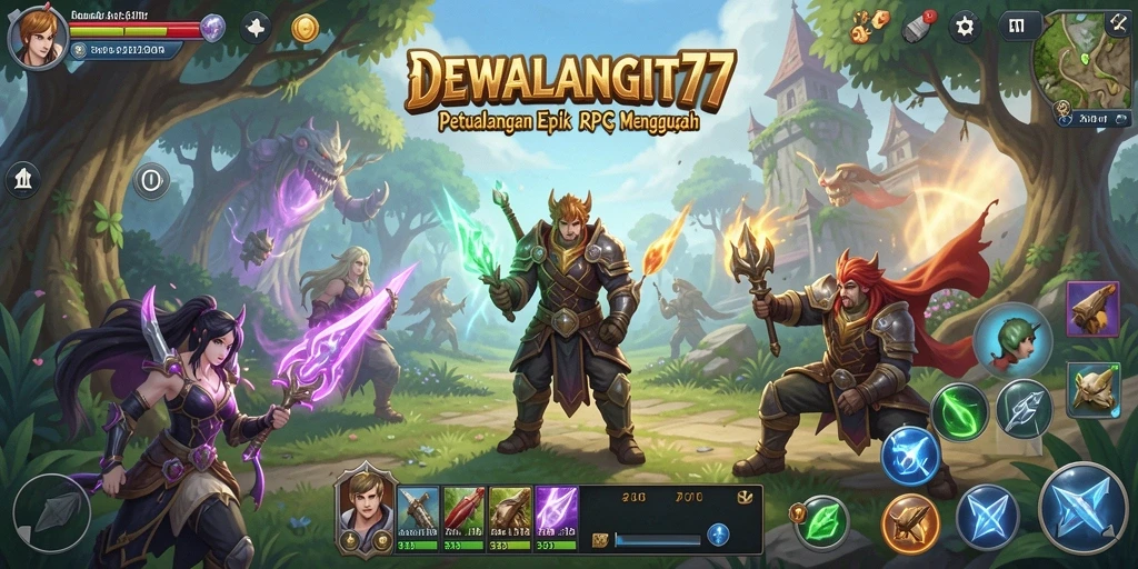 Tampilan gameplay menegangkan dalam DEWALANGIT77 saat bertarung melawan monster.