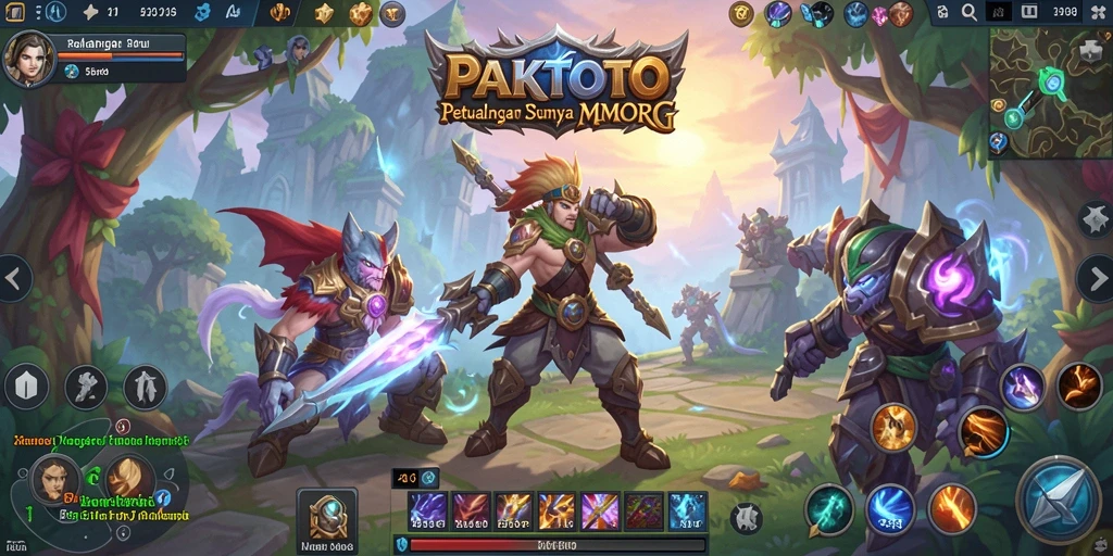 Tangkapan layar utama PAKTOTO menampilkan aksi seru dalam MMORPG.