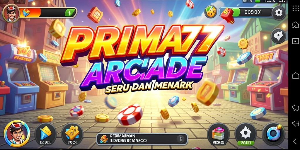 Tampilan gameplay seru dari PRIMA77 dengan aksi arcade yang menarik.