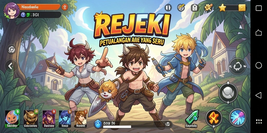 Tampilan gameplay seru dalam petualangan Anime.