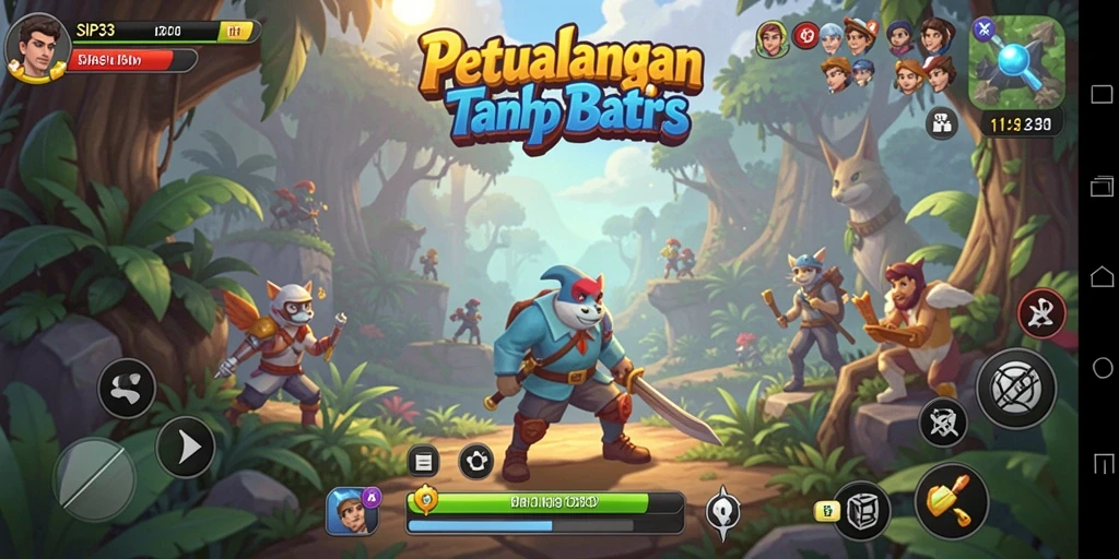 Tangkapan layar SIP33 menunjukkan karakter dalam aksi di dunia petualangan yang menakjubkan.